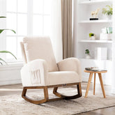 Wooden Glider Rocking Chair (Beige) - WoodenTwist